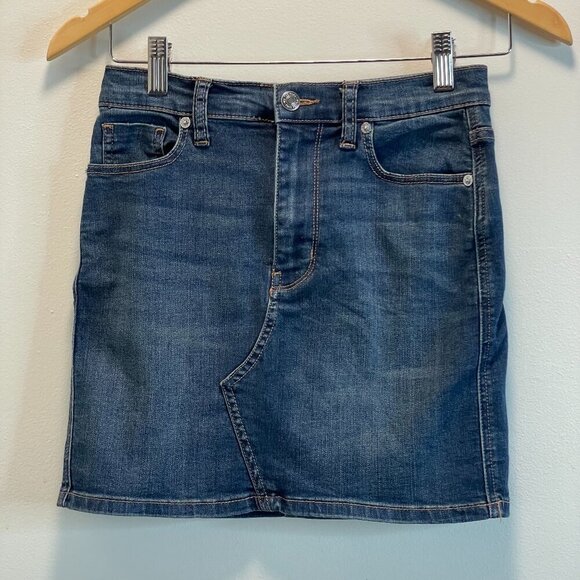 Free People Dresses & Skirts - Free People We the Free Blue Mini Denim Skirt Size 25 (XS) Y2K Style